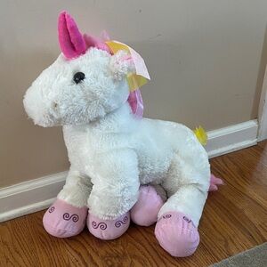White and Pink Unicorn Plush Toy